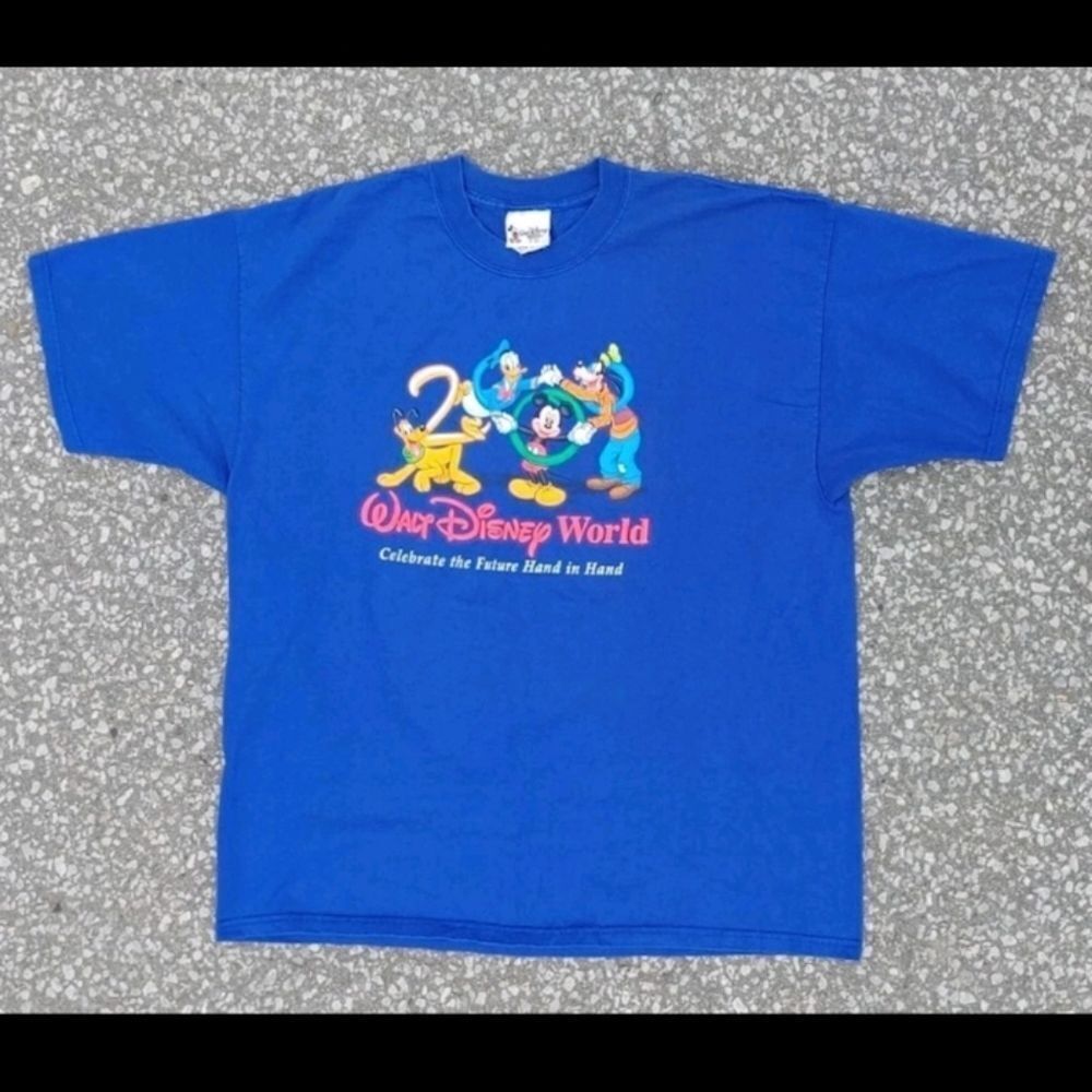 Vtg Y2K 2000 Walt Disney World Y2K Millennium Mickey Mouse T-Shirt (XL)